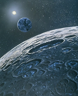 Drucke von Bild aus Eis auf Kratern der Mond Oberfläche Bilder Datiert 2003 September: Bild aus Eis auf Kratern am Mond Oberfläche