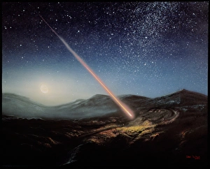 Bilder, datiert 1995: Bild von einem Meteoriten, der den Boden trifft