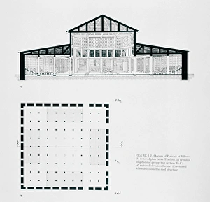 5th Century BC Architecture Drucke: Artwork of the Odeum of Pericles (ancient theatre)