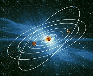 Astronomy Science Images Drucke: Artwork of the orbits of the planets
