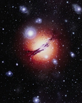 Cosmology Pictures Drucke: Artwork showing active galaxy Centaurus A
