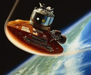 Bilder aus dem Jahr 1989: Bildmaterial von Raumfahrzeugen mit der Aerobrake-Technik