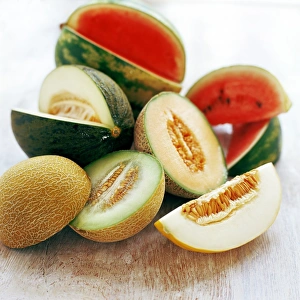 Fruit Photography Studio Drucke: Assortment of melons
