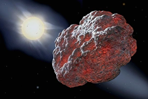 Space Art Illustrations Drucke: Asteroid Icarus, artwork