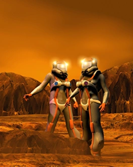 Martian Surface Exploration Drucke: Astronauts on Mars