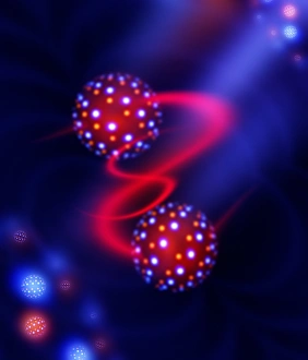 Subatomic Particles Drucke: Atomic interactions, conceptual image C013 / 5595