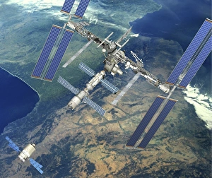ATV nähert sich der ISS, Kunstwerk