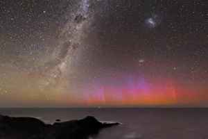 Die Aurora australis und die Milchstraße