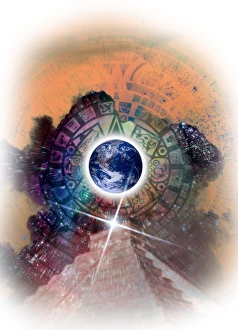 Mexican History And Culture Drucke: Aztec Sun Stone, artwork