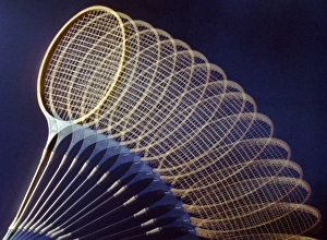 Drucke von Schlagenruder zum Badminton, Mehrfachbelichtungsbild eines Schläger im Bewegungsstadium Bilder Datiert 2004 Januar: Schläger für Badminton