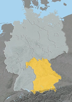 Landsat 5 And 7 Data Images Drucke: Bavaria, Germany, relief map
