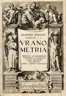 Ancient Astronomy Maps Drucke: Bayers Uranometria (1603)