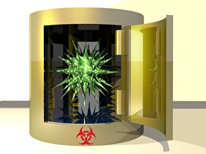 Computer Artwork Viruses Drucke: Biohazard virus