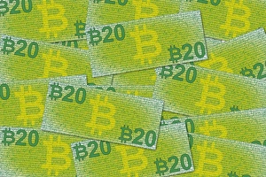 BitCoin Notizen, konzeptuelles Kunstwerk C016/9776