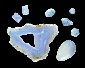 Layered Rock Formations Drucke: Blue lace agate