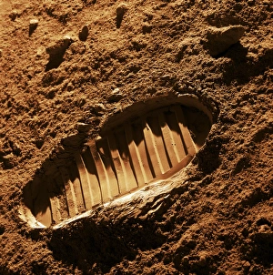 Space Exploration Images Drucke: Bootprint on Mars, artwork