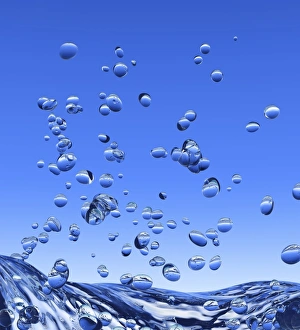 Drucke von Bildmaschinenkunst von Blasen im turbulente Wasser Bilder Datiert 2010 Januar: Blasen im Wasser