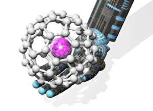 Buckyball Molecule Drucke: Buckyball molecule, computer artwork
