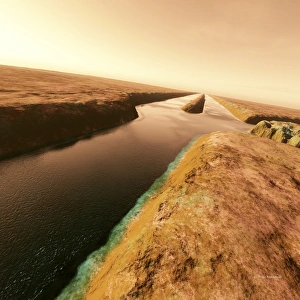 Solar System Illustrations Drucke: Canals on Mars