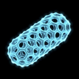 Fullerene Structure Drucke: Capped nanotube, molecular model