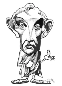 Platon Drucke: Aristoteles, Karikatur