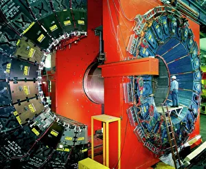 Subatomic Particle Detection Drucke: CDF particle detector, Fermilab