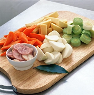 Vegetable Chopping Board Drucke: Chopped vegetables