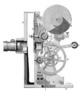 Early Cinema Equipment Drucke: Cinema projector, 1897