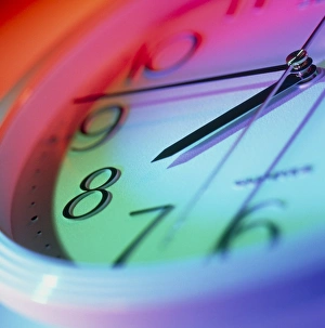 Analog Clock Face Drucke: Part of a clock face of a wall-clock showing 7: 45