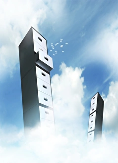 Cloud Computing Concept Drucke: Cloud computing, conceptual artwork F005 / 0184