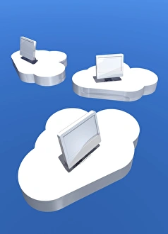 Cloud Computing Concept Drucke: Cloud computing, conceptual artwork F006 / 8949