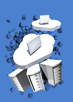 Cloud Computing Concept Drucke: Cloud computing, conceptual artwork F006 / 8951