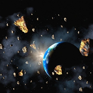Leonid Meteor Shower Drucke: Comet or asteroid debris, artwork