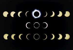 Total Solar Eclipse Photos Drucke: Composite time-lapse images of solar eclipses