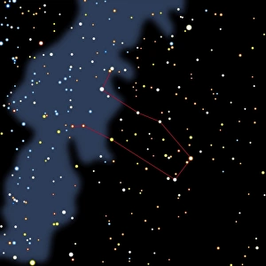 Drucke von Gemini ist ein Computerbild der Konstellation des Zwillingers im Sternenhimmel. Die rote Linie zeigt die Form des Zwingers in den Himmelskörpern Bilder Datiert 2002 Juli: Rechnerkunst zur Konstellation des Zwillingers