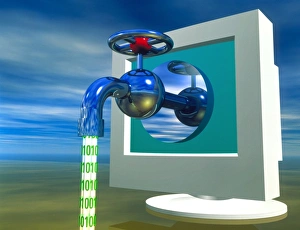 High Tech Communications Drucke: Computer artwork of information from computer