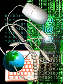 High Tech Communications Drucke: Computer artwork of internet communication