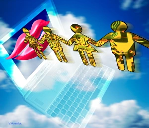 High Tech Communications Drucke: Computer artwork of internet dating