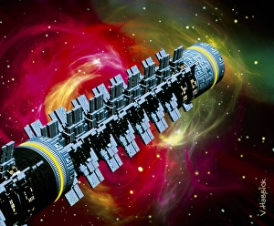 Spacecraft Illustration Drucke: Computer artwork of a spaceship