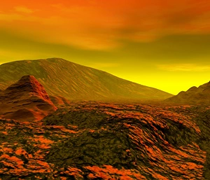 Sonnensystem Drucke: Bild der Computerkunst der Oberfläche von Venus.