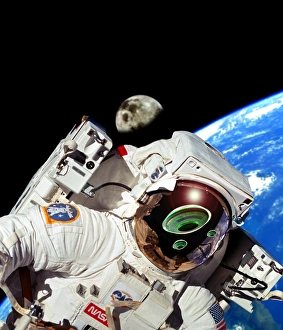UFOs Drucke: Computergegenstand von UFOs in einem Astronautenvisier.
