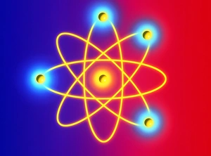 Atomic Structure Illustration Drucke: Computer graphic of a Beryllium atom