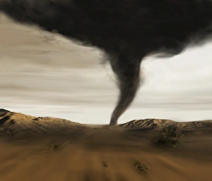 Rechnerzeichnung eines Tornados