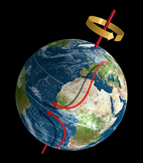 Weather Forecasting Tools Drucke: Coriolis effect, artwork C017 / 7211