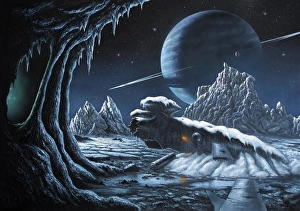 UFOs Drucke: Kraschierte Raumschiff des Aliens, Kunstwerk