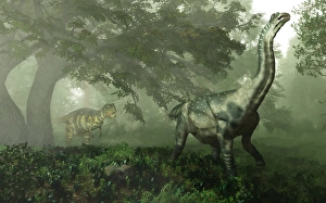 Drucke von Kretazeen Dinosaurier Bilder Datiert 2012 Dezember: Kreideperiodendinosaurier Kunstwerk