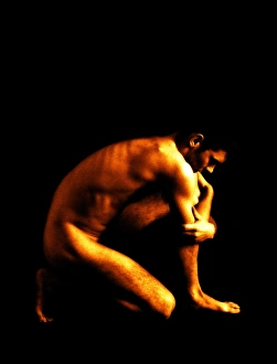 Nudity In Art Photography Drucke: Crouching man
