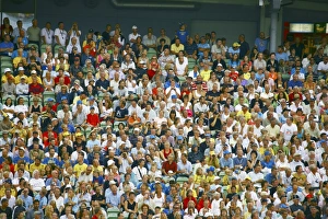 Drucke von Menge von Zuschauern bei einem Fußballspiel im Stadion. In Göteborg, Schweden fotografiert wurde Bilder Datiert 2007 Juni: Mengen an Zuschauern
