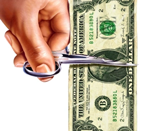 Financial Crisis Image Drucke: Currency devaluation, conceptual artwork