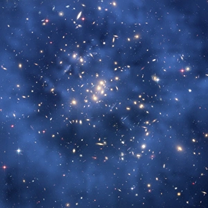 Hubble Space Telescope Image Drucke: Dark matter ring in galaxy cluster